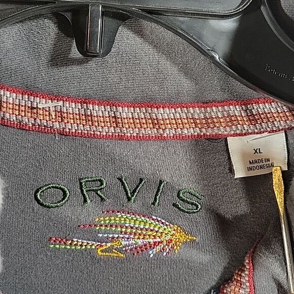 Orvis Mens 1/4 Zip Pullover Sweater - Blue- Size XL - Picture 2 of 4